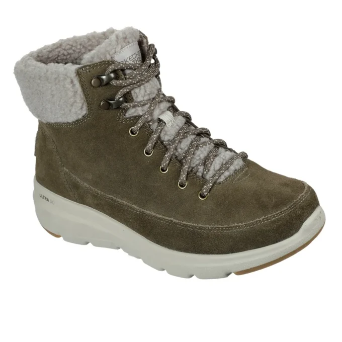 Ghete dama SKECHERS cu blana 16677 Olive
