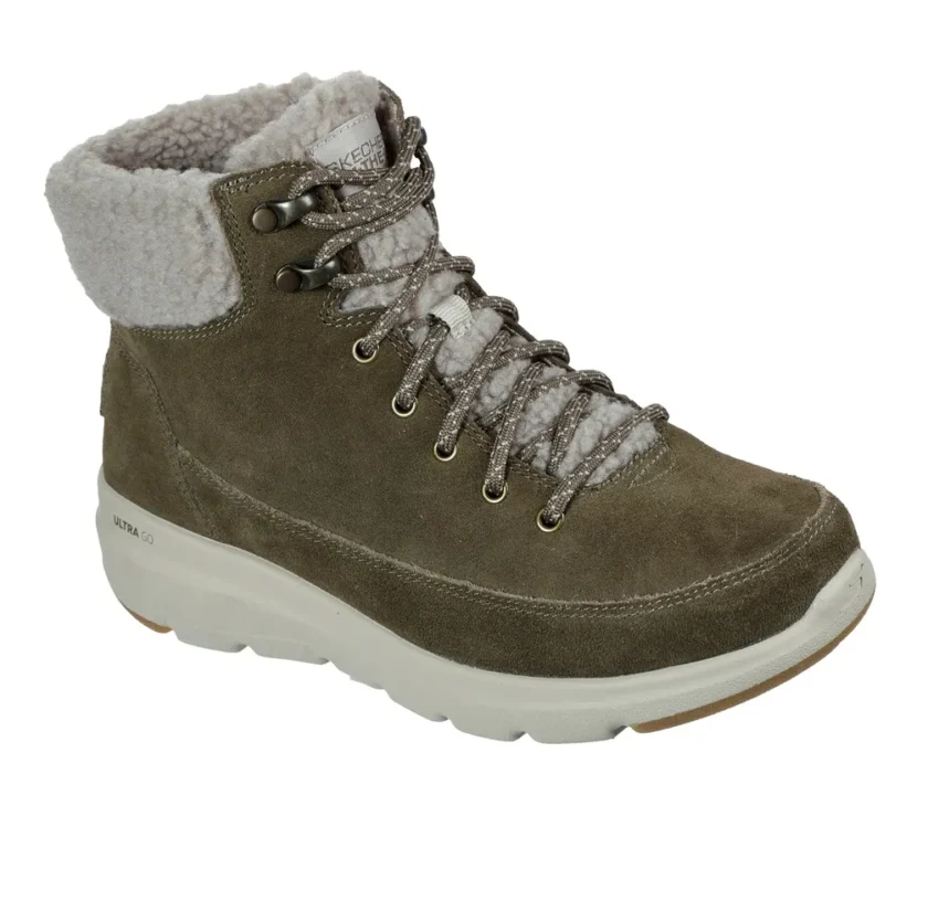 Ghete dama SKECHERS cu blana 16677 Olive
