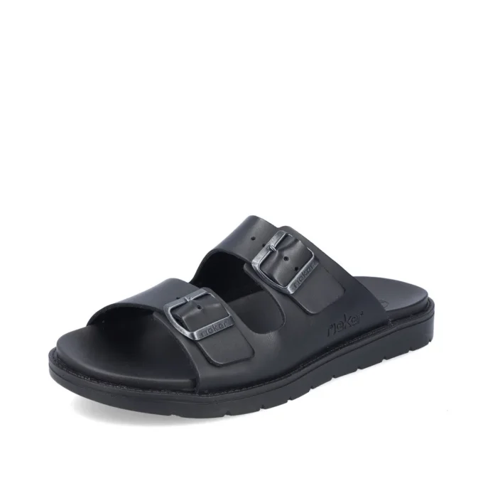 Papuci barbati Rieker piele naturala 24290-00 negru