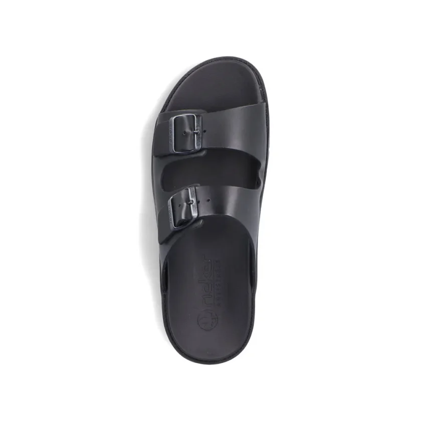 Papuci barbati Rieker piele naturala 24290-00 negru - Image 9