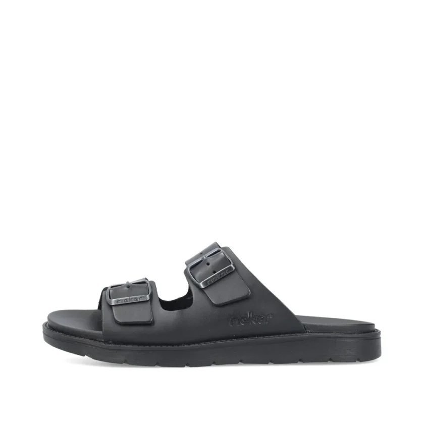 Papuci barbati Rieker piele naturala 24290-00 negru - Image 8
