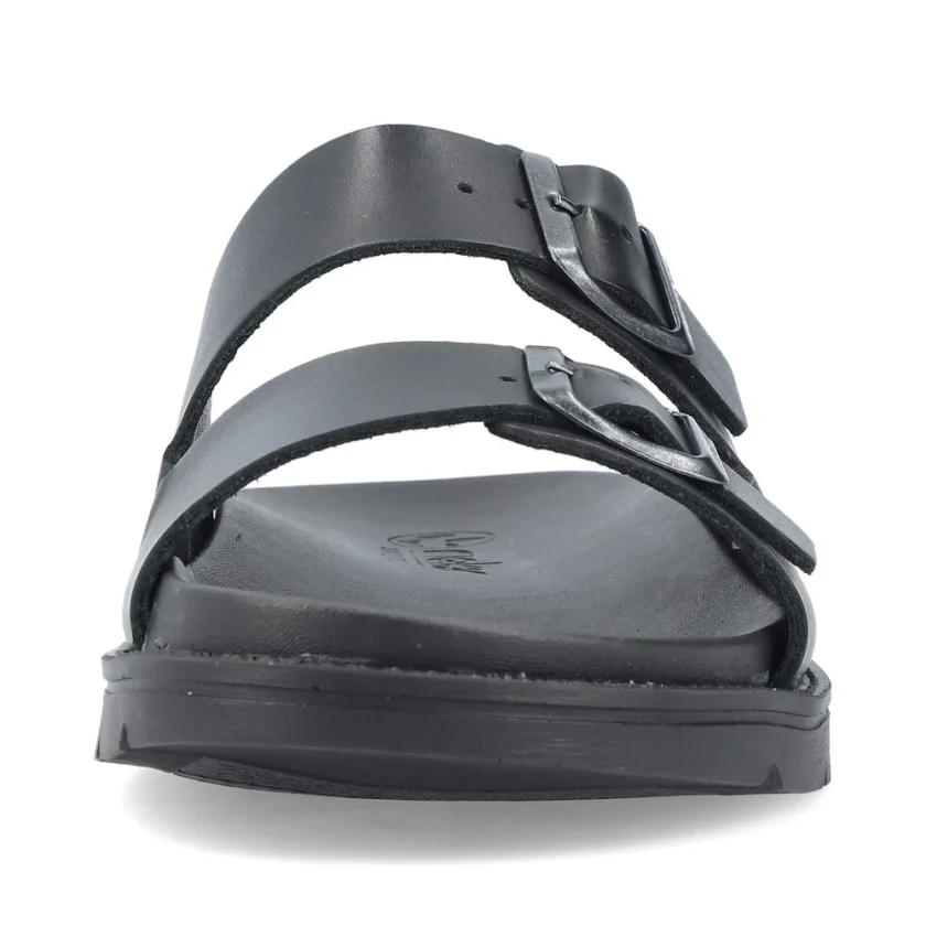 Papuci barbati Rieker piele naturala 24290-00 negru - Image 4