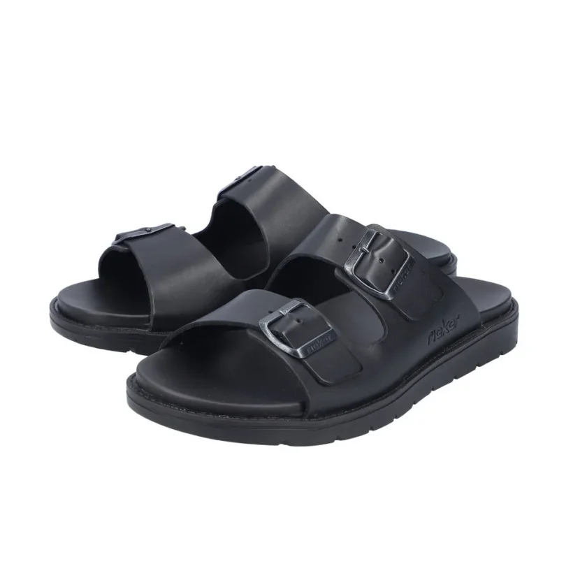 Papuci barbati Rieker piele naturala 24290-00 negru - Image 2