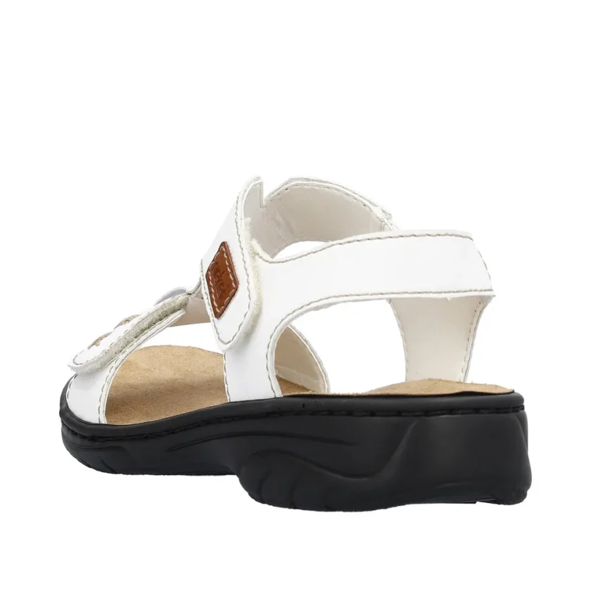 Sandale dama piele RIEKER 64577-80 alb - Image 7
