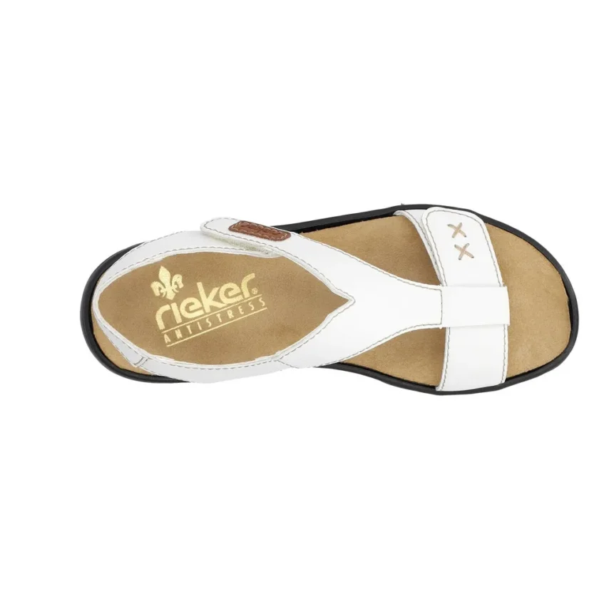 Sandale dama piele RIEKER 64577-80 alb - Image 6