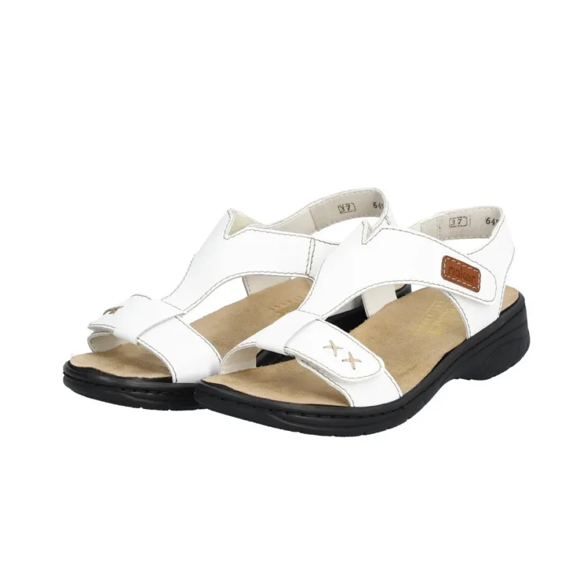 Sandale dama piele RIEKER 64577-80 alb - Image 4