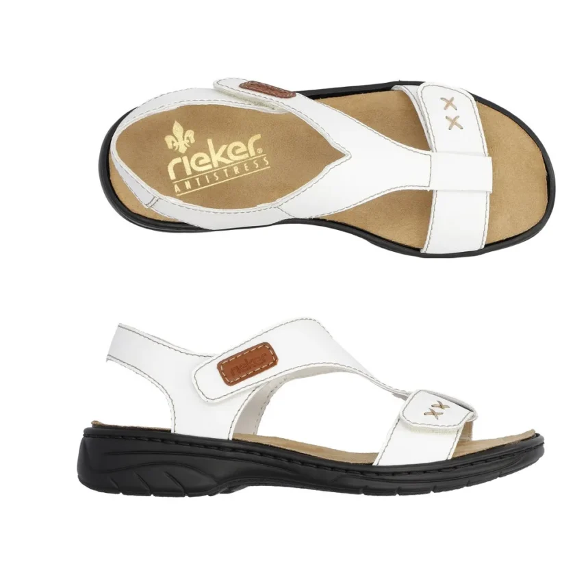 Sandale dama piele RIEKER 64577-80 alb - Image 3