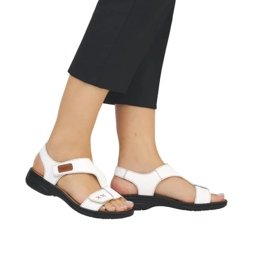 Sandale dama piele RIEKER 64577-80 alb - Image 2