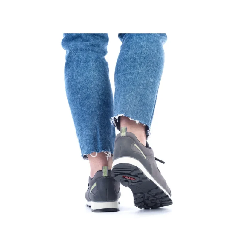 Pantofi trekking barbati RIEKKER piele B5271-45 gri - Image 7