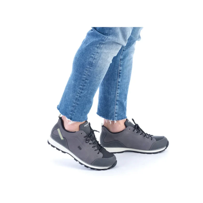 Pantofi trekking barbati RIEKKER piele B5271-45 gri - Image 2