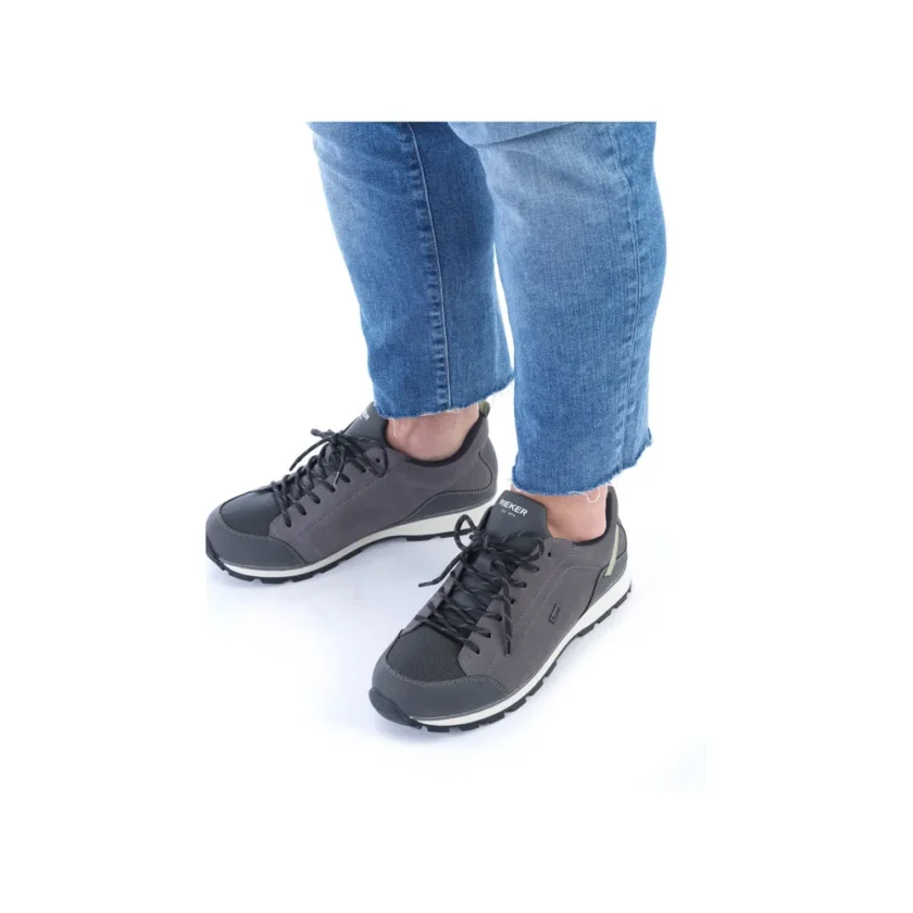 Pantofi trekking barbati RIEKKER piele B5271-45 gri - Image 3