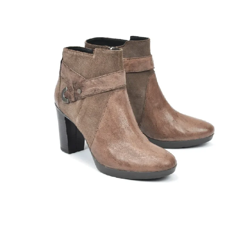 Ghete dama  GEOX  piele  Inspirat D746Aa, gri-bej
