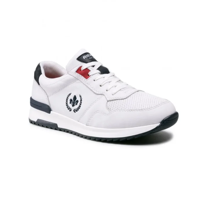 Pantofi sport barbati RIEKER piele alba 16135-80
